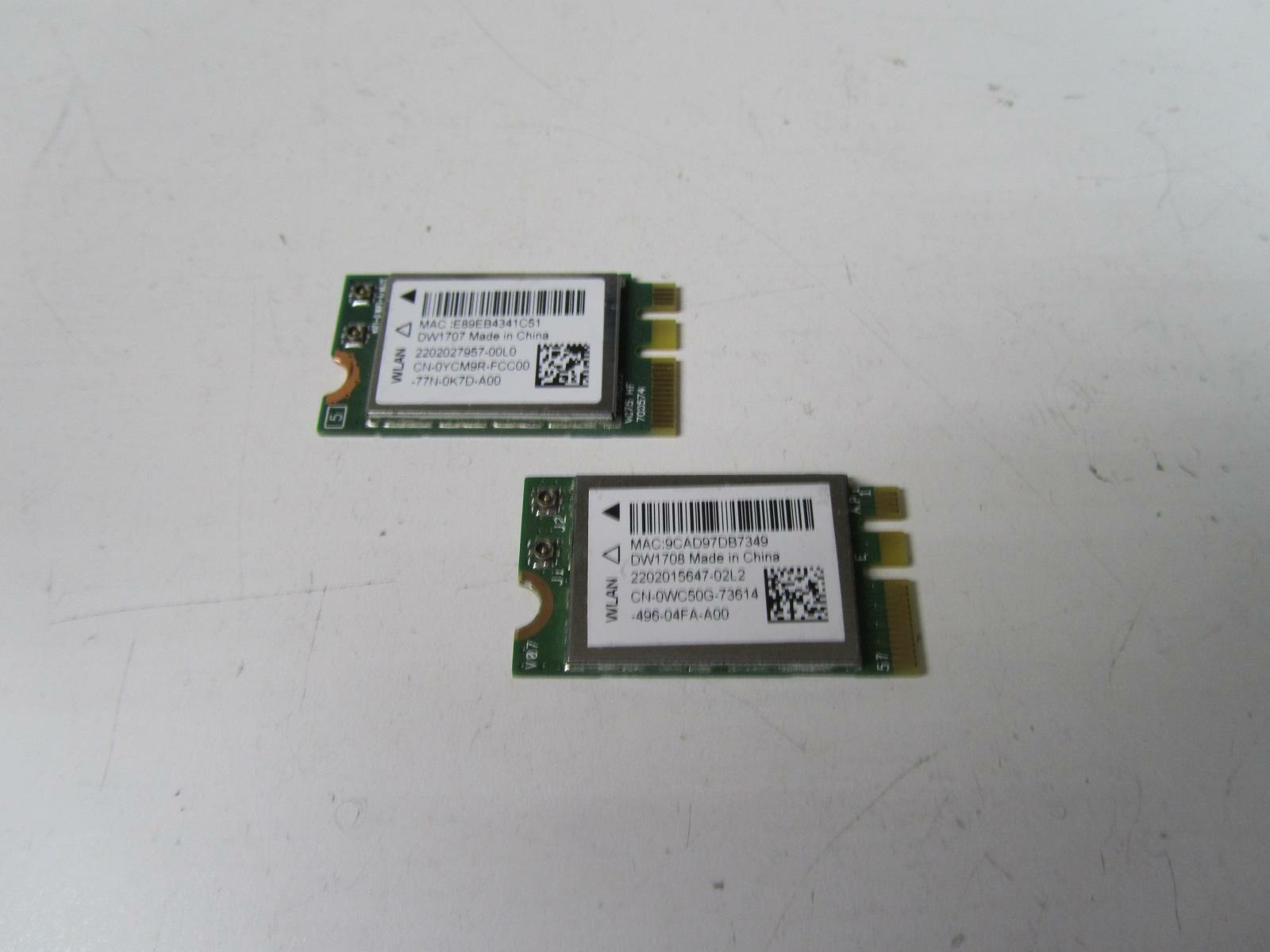 Pair of Genuine Dell Wireless Bluetooth WiFi WLAN Card QCNFA335 - 0YCM9R