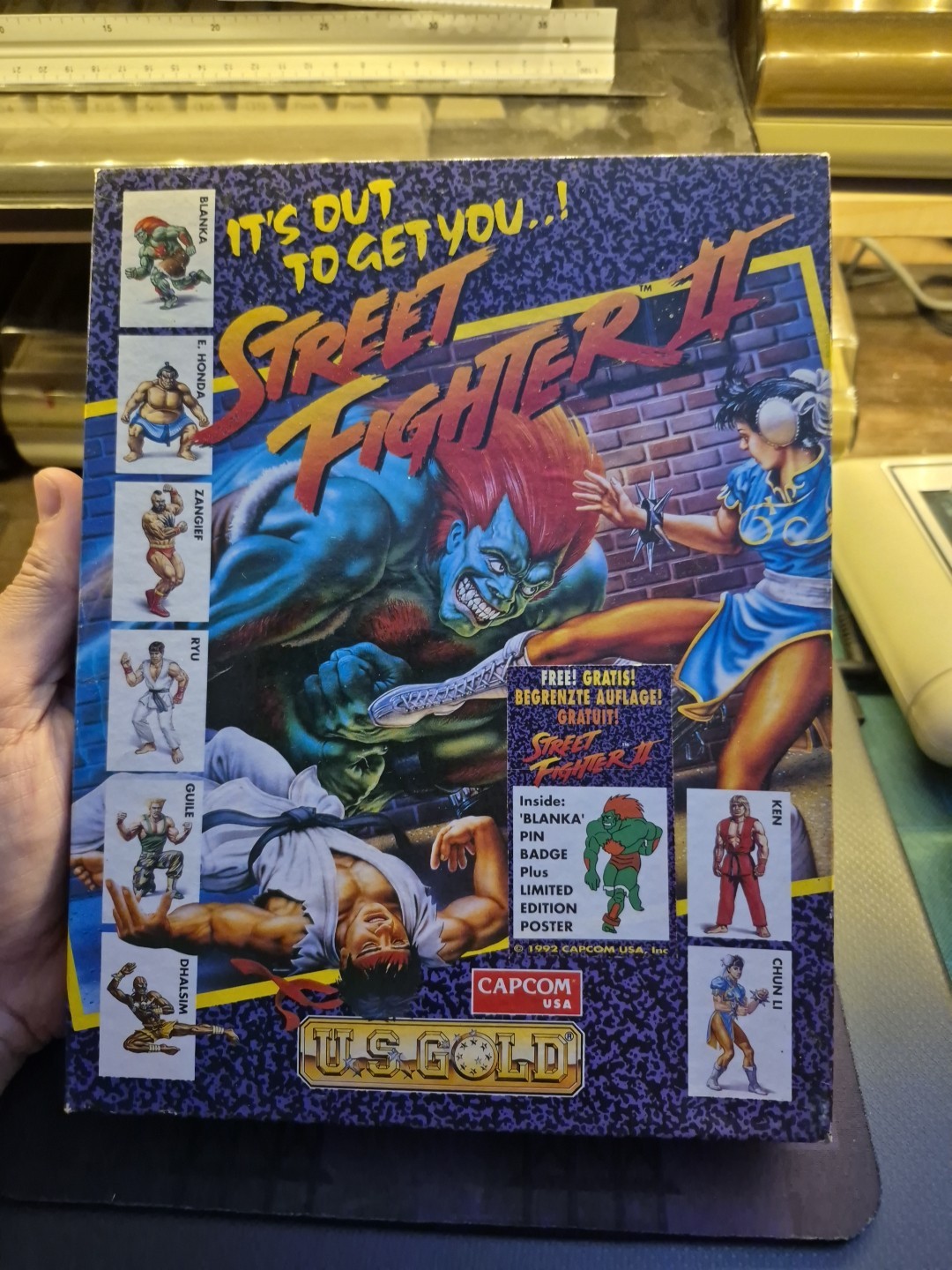 STREET FIGHTER II GAME X COMMODORE AMIGA ON FLOPPY DISK BOX ORIGINAL CAPCOM USA