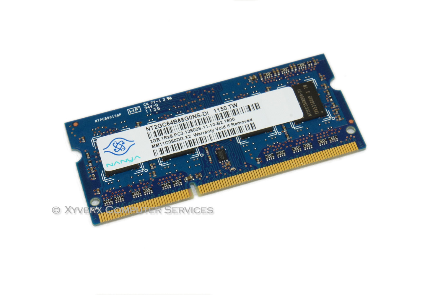 NT2GC64B88G0NS-DI GENUINE NANYA LAPTOP MEMORY 2GB DDR3 PC3-12800S (CA62)