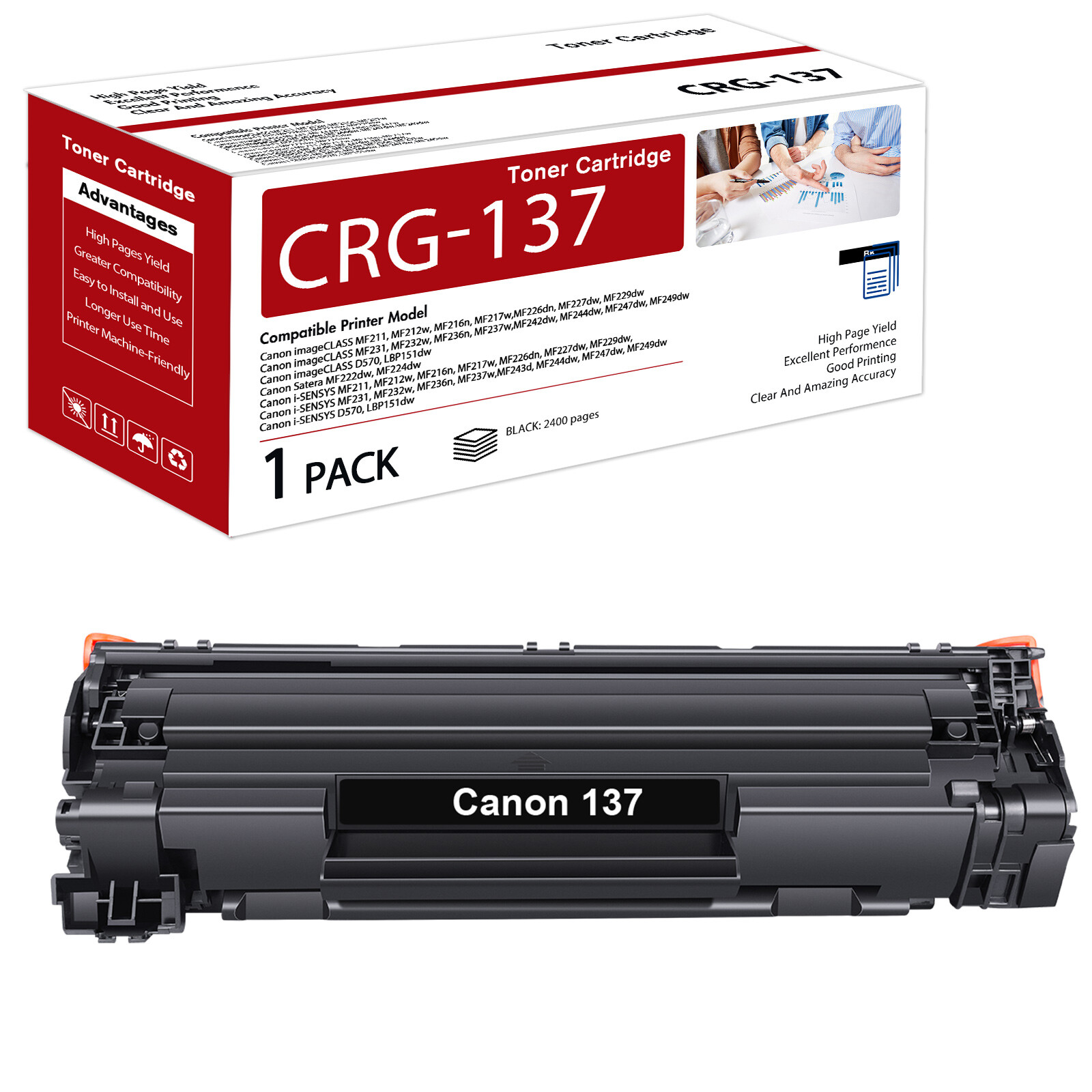 1-10PACK Toner 137 Fits for Canon 137 Toner Cartridge D570 MF242dw MF226dn LOT
