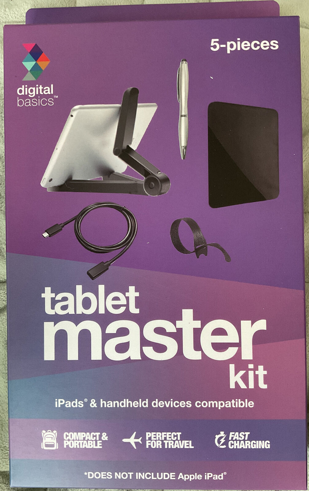 Digital Basics 5pc Tablet Master Kit iPads & Handheld Devices Compatible Black