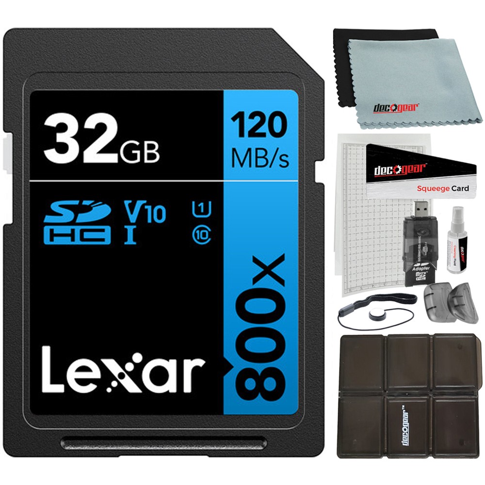 Lexar 32GB High-Performance 800x UHS-I SDHC Memory Card BLUE with Reader Bundle