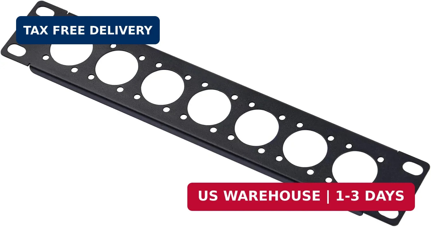 GeeekPi 10 inch 1U D-Series Connectors Rack Panel 7D XLR HDMI Audio Rack Mount P