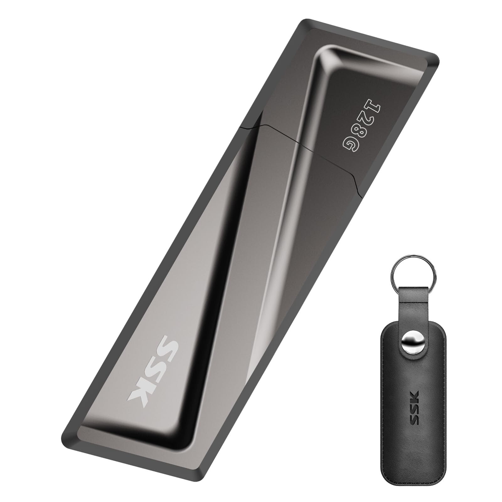 SSK SSD USB Flash Drive USB 3.2 550MB/s + USB C Adapte For Smartphone Laptop