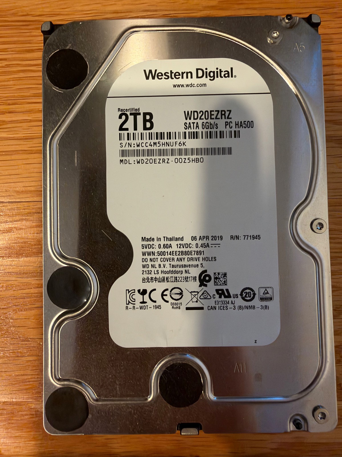 Lot of 5 3.5" SATA Hard Drives 9TB 4x 2TB + 1TB WD Re HGST Seagate Enterprise