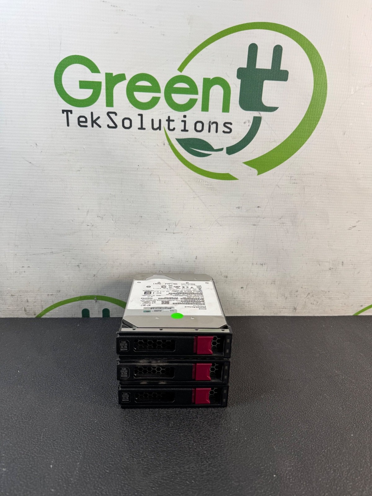 Lot of 3x HPE 12TB 3.5" SAS 7.2K Enterprise HDD MB012000JWDFD 868210-001 w/Caddy
