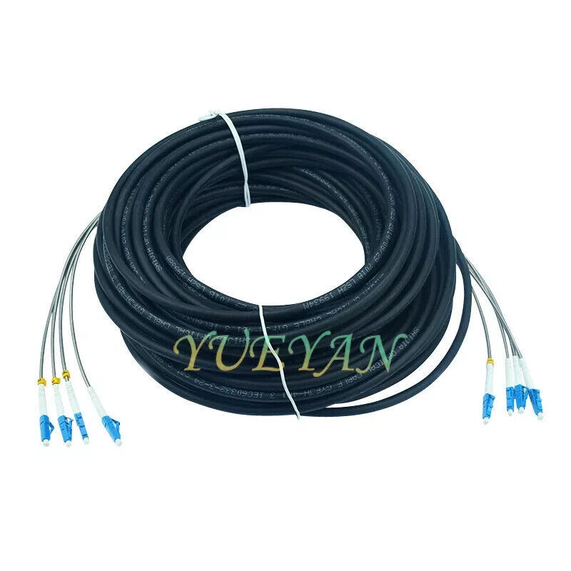 200M Field Outdoor LC-LC UPC 4 Strand 9/125Single Mode Fiber Optical Patch Cord