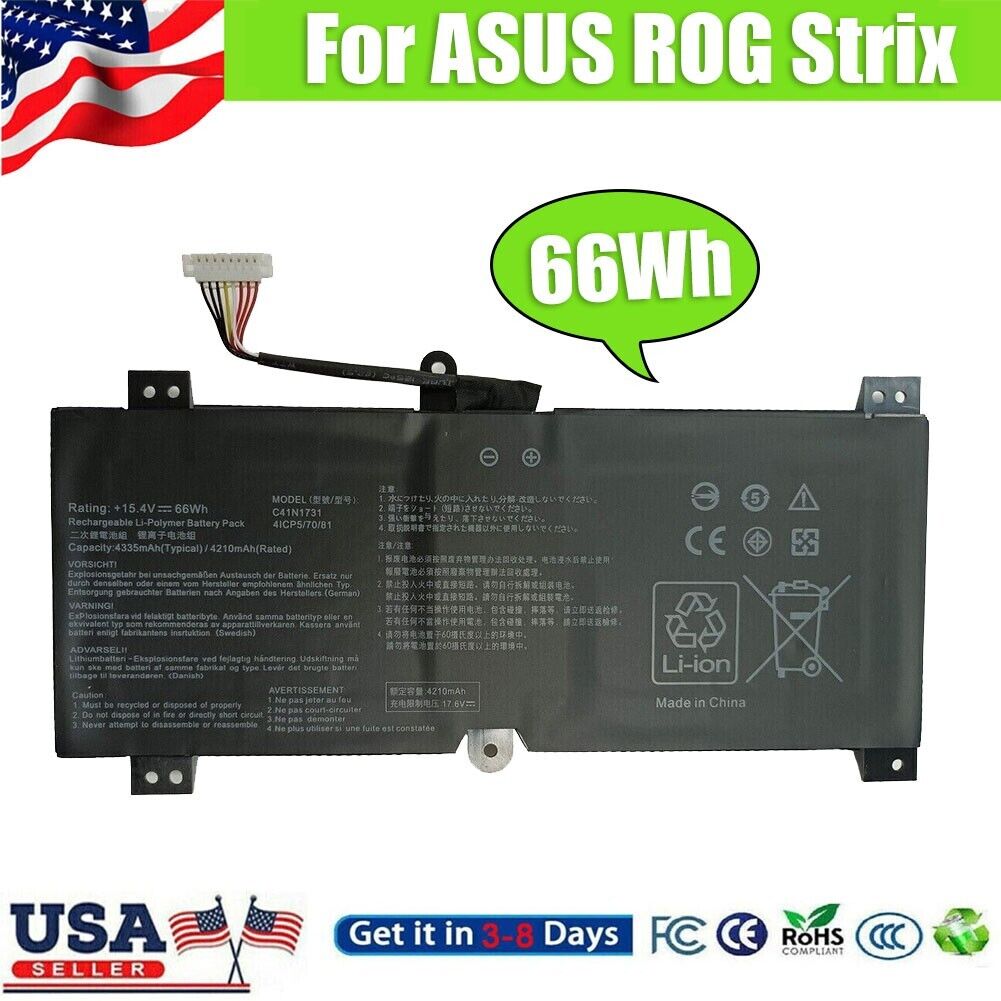 C41N1731 Battery for ASUS ROG Strix GL504G GL504GM-DS74 GL504GW-DS74 66Wh 15.4V