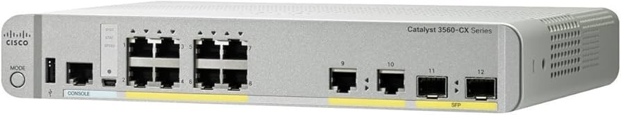  Cisco WS-C3560CX-8PC-S 3560-CX Switch 8 GE PoE+2 x 1G SFP 2 x 1G Copper