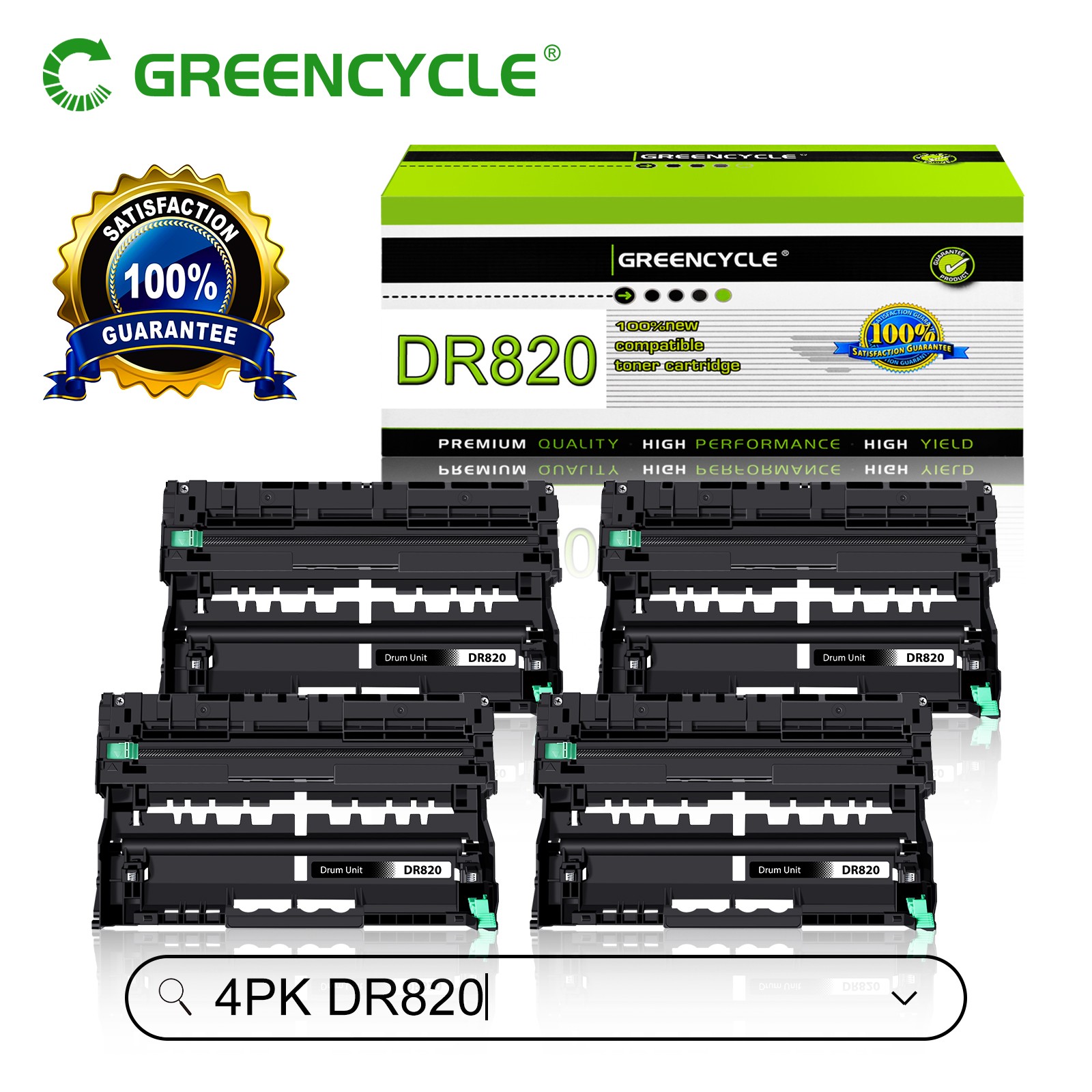 4PK DR820 Drum Unit Fits for Brother DR-820 HL-5000D HL-5100DN HL-5200DWT 6250DW