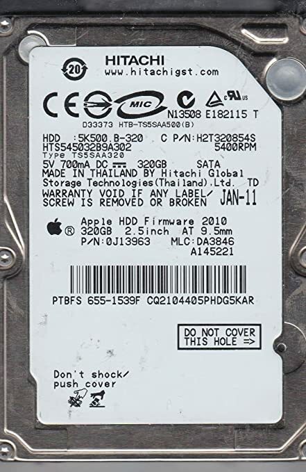 Hitachi HTS545032B9A302 Apple 320gb SATA HDD