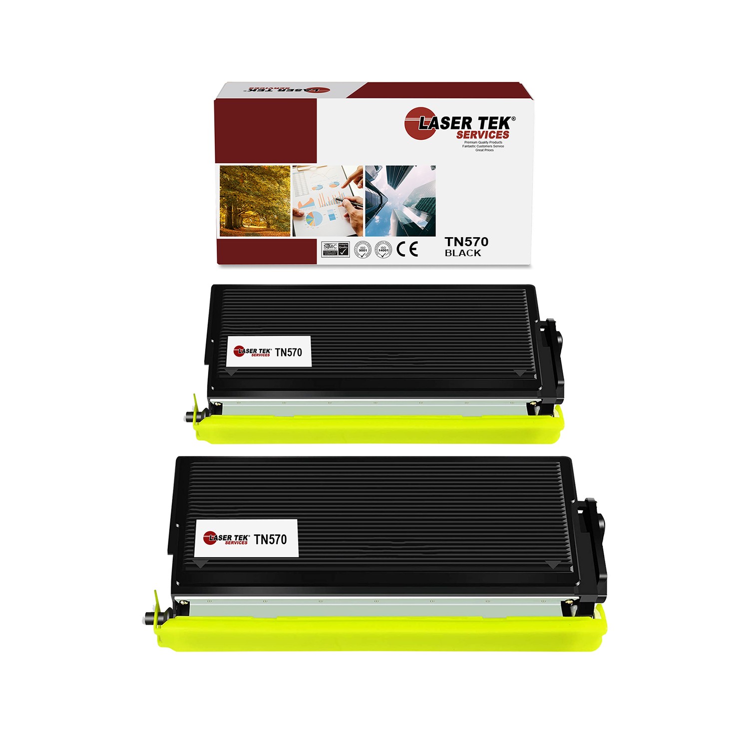 2Pk LTS TN-570 Black Compatible for Brother DCP8040 HL5140 5150D Toner Cartridge
