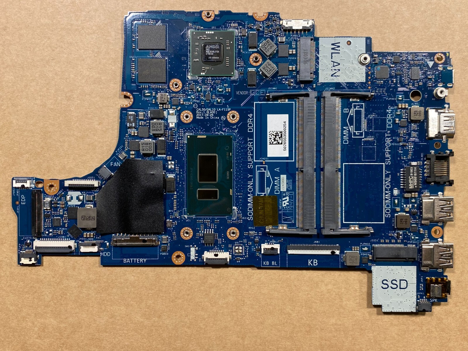 NEW Dell Inspiron 15 5570 5770 Intel Motherboard i7-8550U AMD Radeon 530 Y8YF0