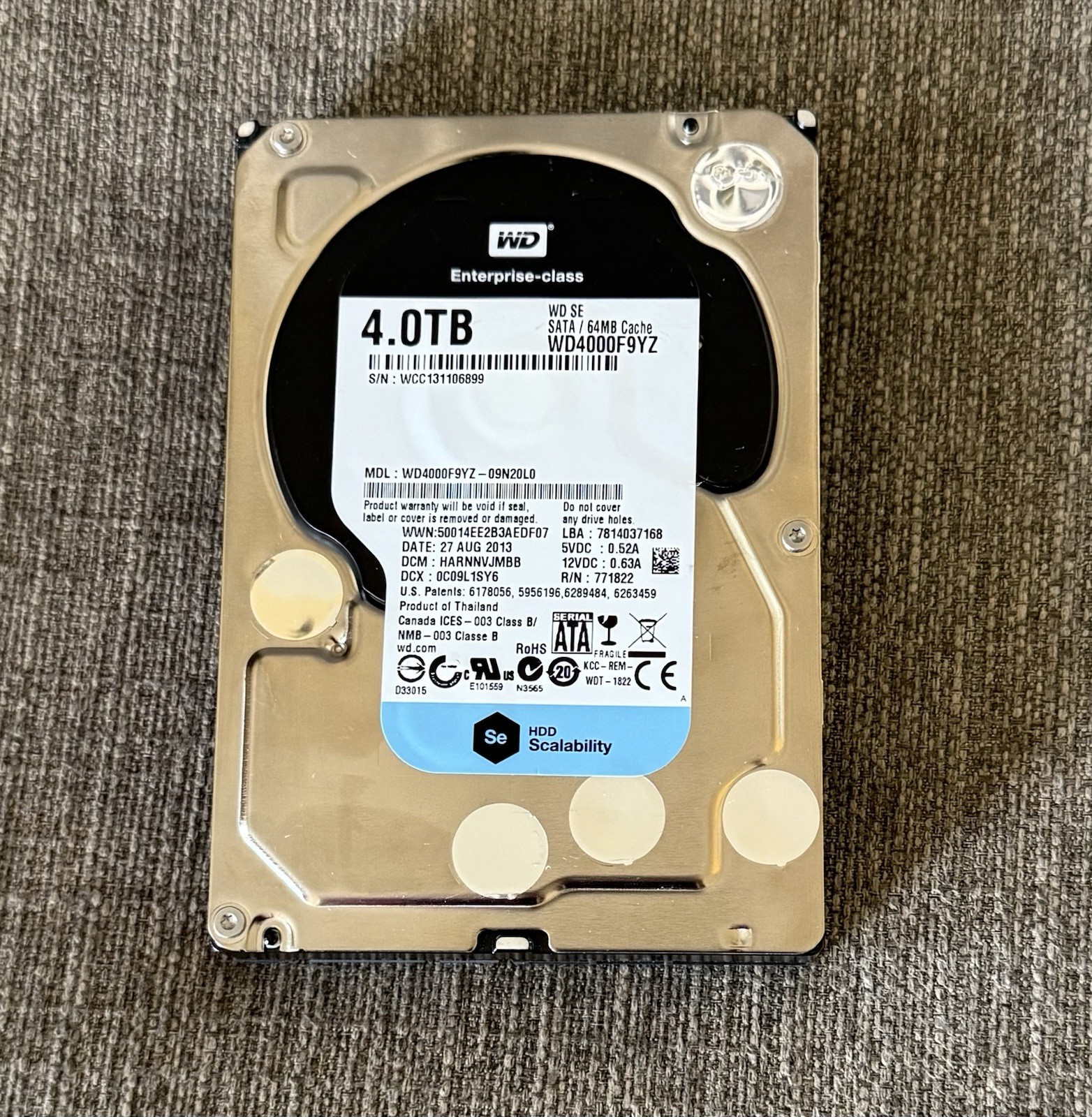 Western Digital WD4000F9YZ-09N20L0 4TB WD  64MB Cache 6Gb/s