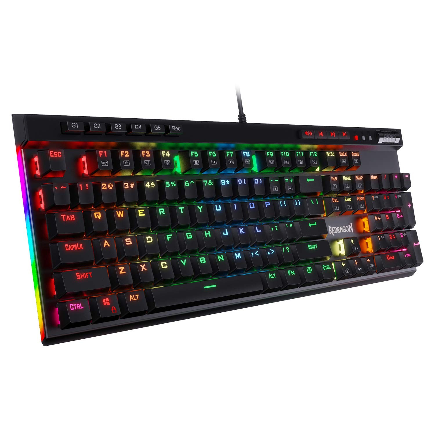 Redragon K580 VATA RGB LED Backlit Mechanical Gaming Wired, Blue Switch