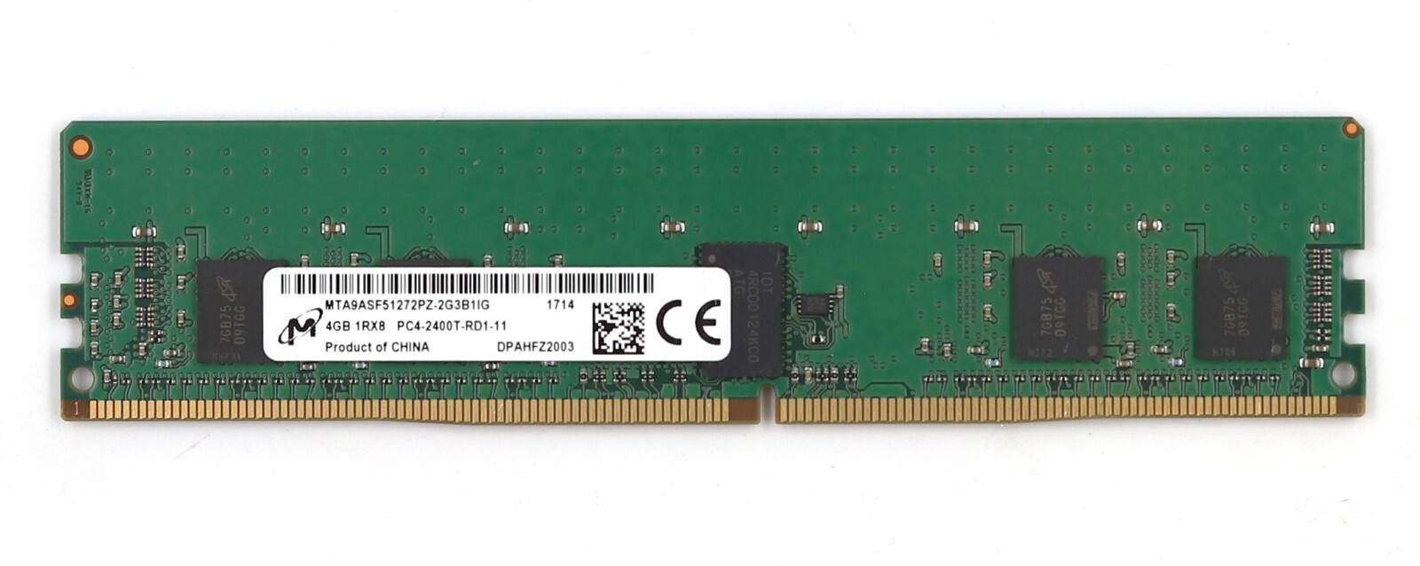 Micron 4GB 1Rx8 PC4-2400T-RD1-11 ECC REG Server Memory MTA9ASF51272PZ-2G3B1IG