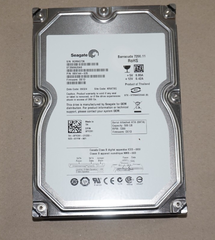 Seagate Barracuda 7200.11 500GB 7200RPM DE13 Hard Drive
