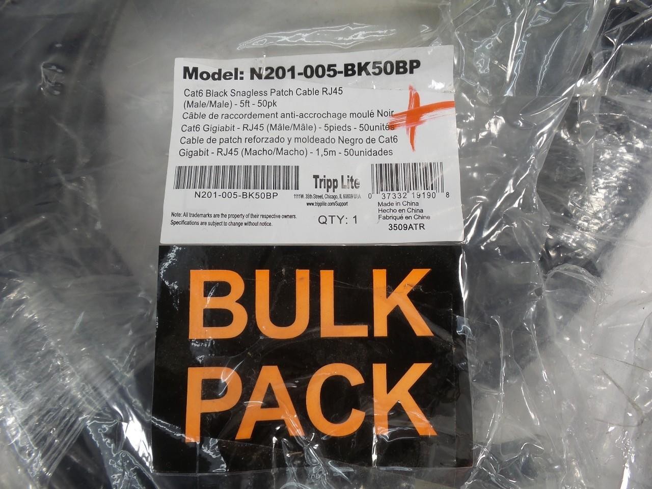 Tripp Lite 5ft Cat6 Gigabit Snagless Molded Patch Cable RJ45  5' 50pk