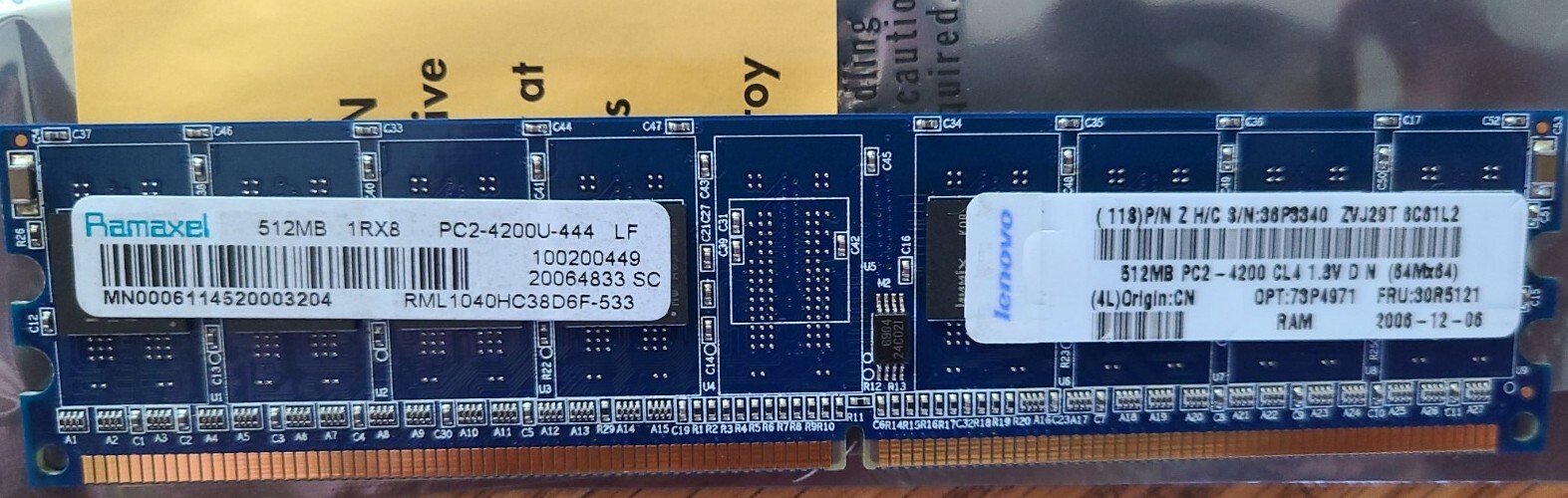 Ramaxel PC2-4200 512 MB DIMM 533 MHz DDR2 Memory 