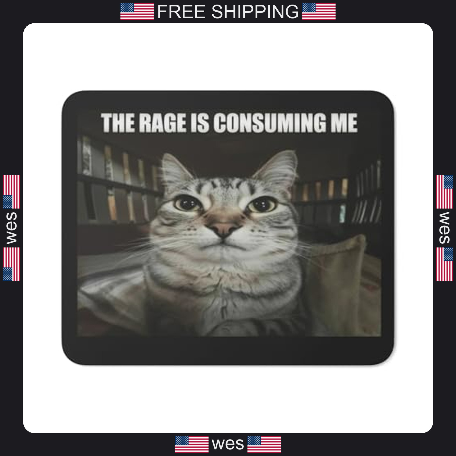 Funny Cat Meme Mouse Pad Non-Slip Gaming Office Desk Accessory