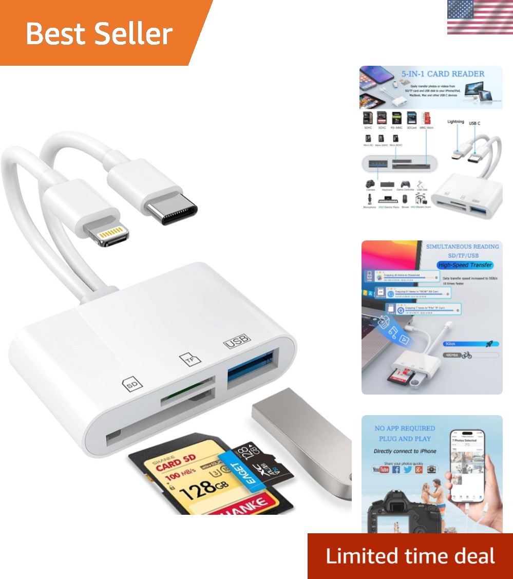 Multi-Compatible USB C SD Card Reader for Photography - 5Gbps Transfer