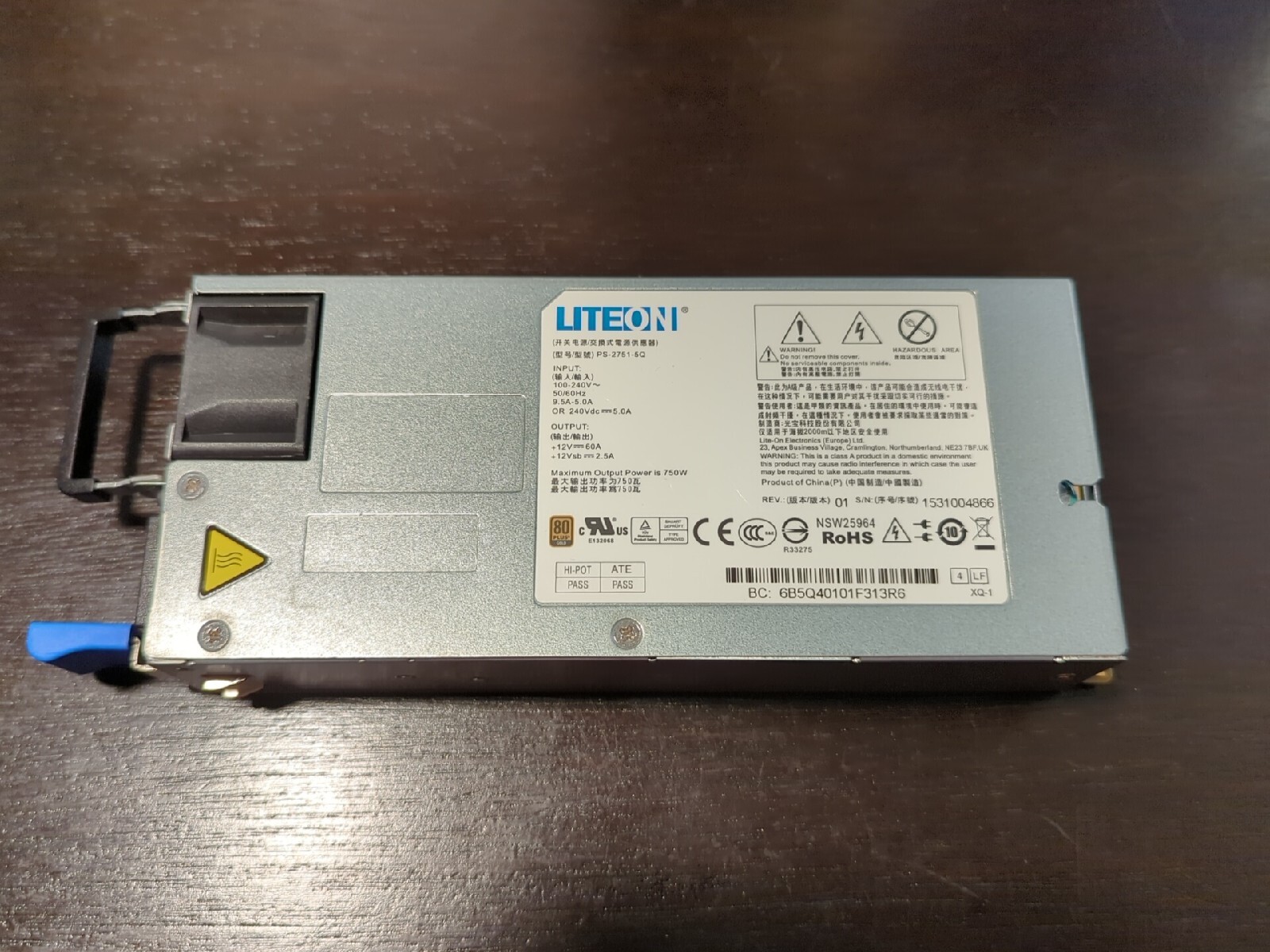 Liteon PS-2751-5Q 750W Power Supply For Dell PowerEdge