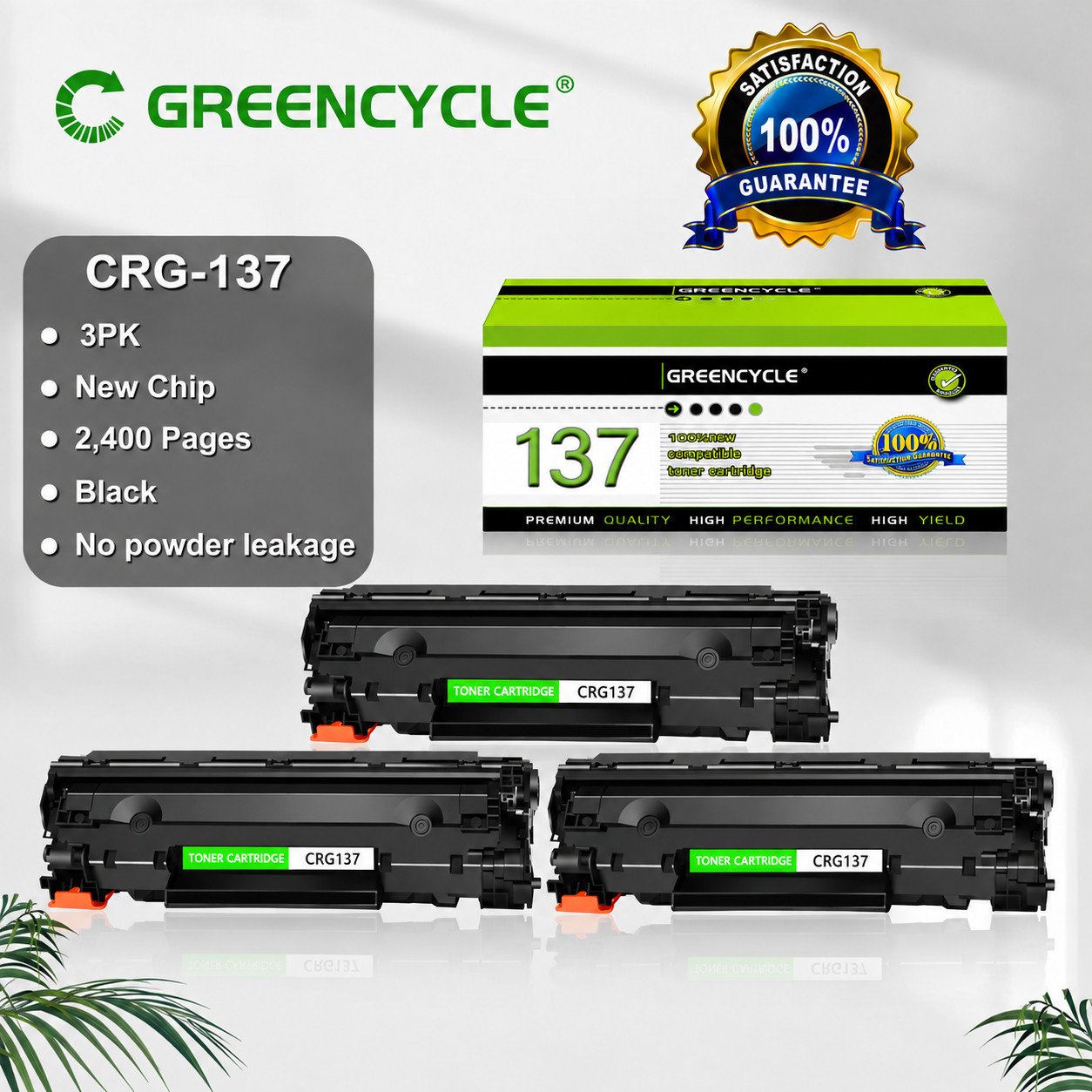 3PK CRG137 9435B001 Toner Cartridge Fits For Canon 137 ImageClass MF227dw MF216n