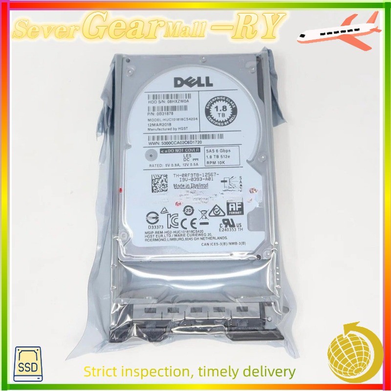 RF9T8 HUC101818CS4204 Dell 1.8TB 10KRPM 6Gbps 2.5"SAS HDD M710hd M905 R420 T710