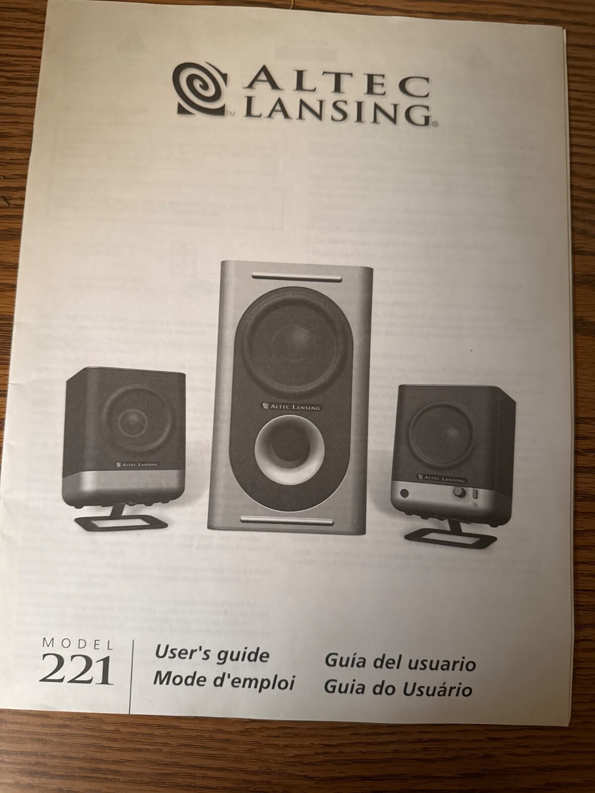 Altec Lansing 221 Amplified 2.1 Computer Audio Speaker System w/Power Subwoofer