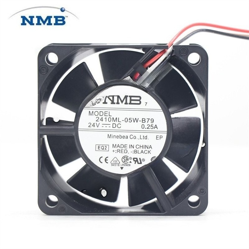 NMB Fan 2410ML-05W-B79 DC 24V 0.25A 60*60*25mm Axial Cooling Fan 3-wire