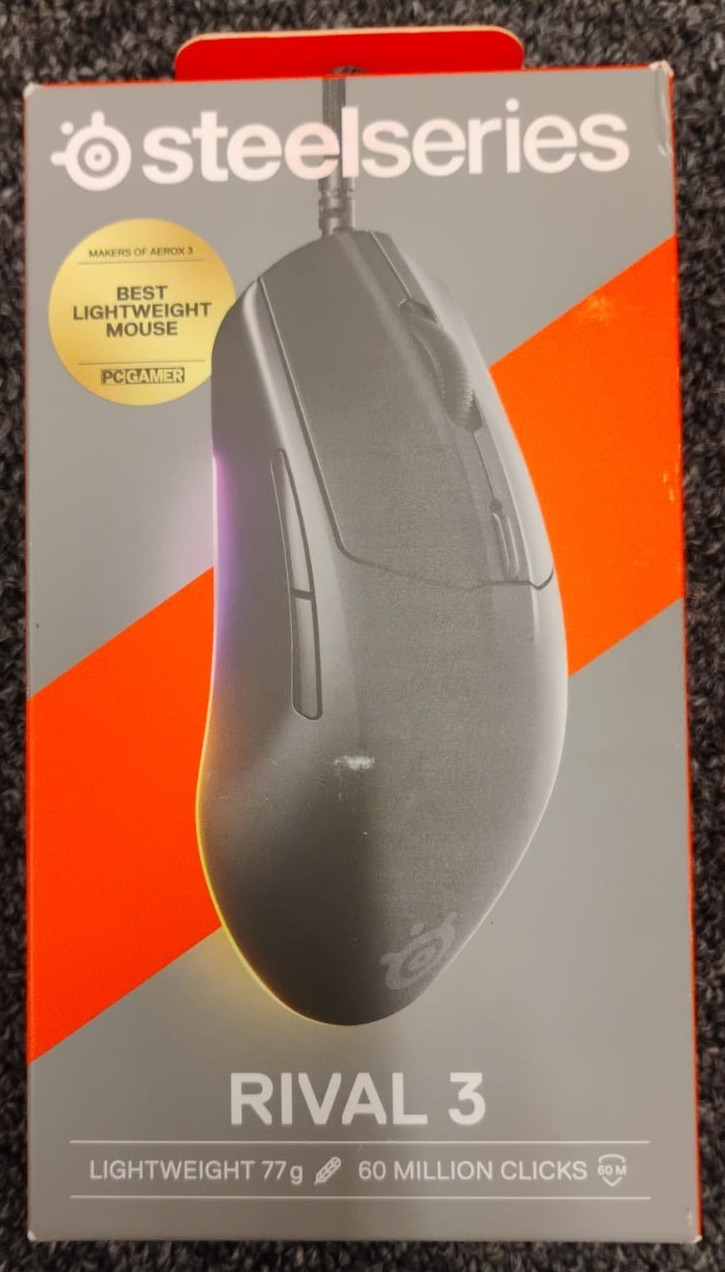 SteelSeries Rival 3 Gen 2 Wired Optical Gaming Mouse  RGB Black - New , T4