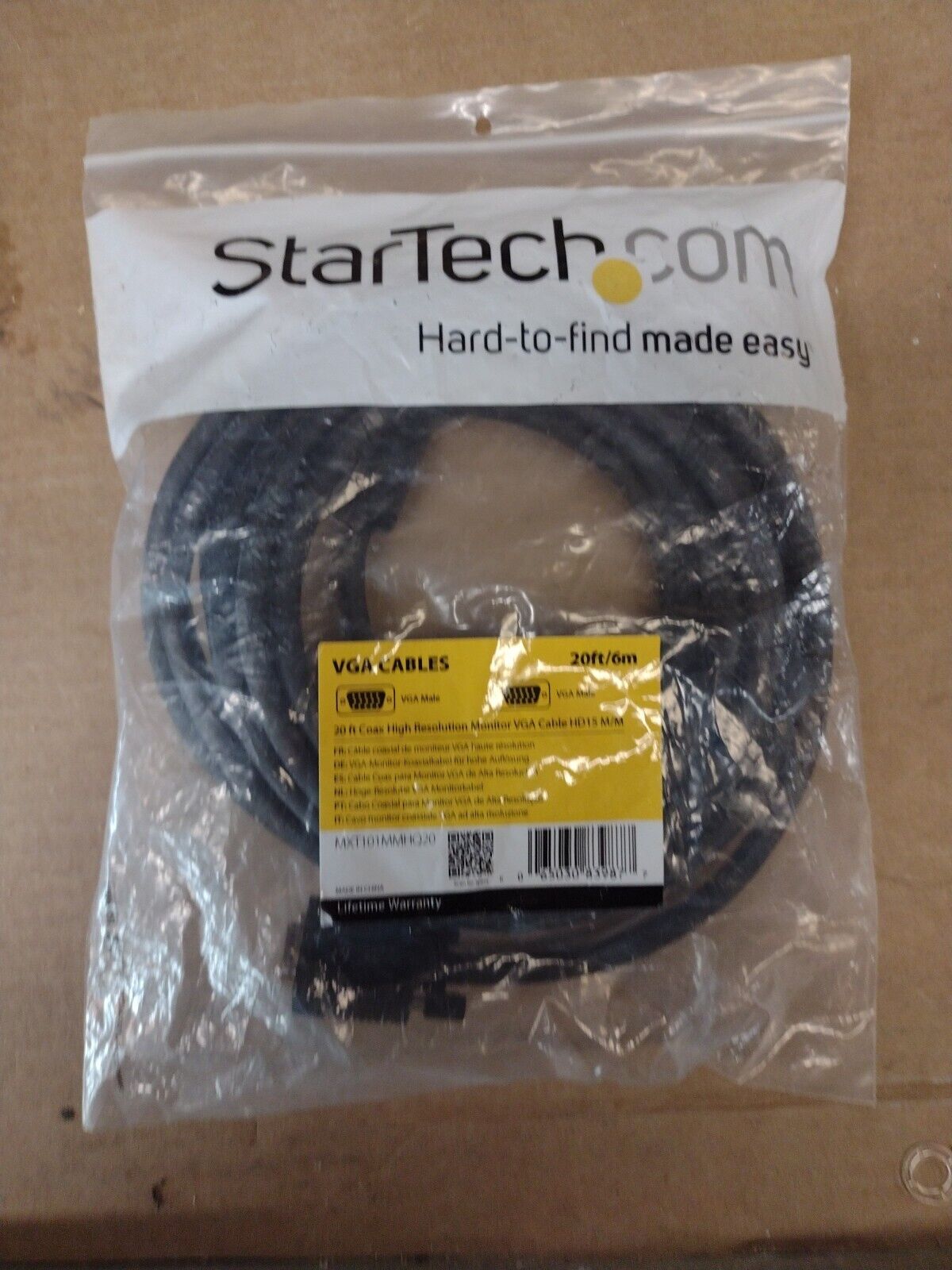 New StarTech VGA Cable 20 ft Coax High Resolution Monitor VGA Cable HD 15 M/M