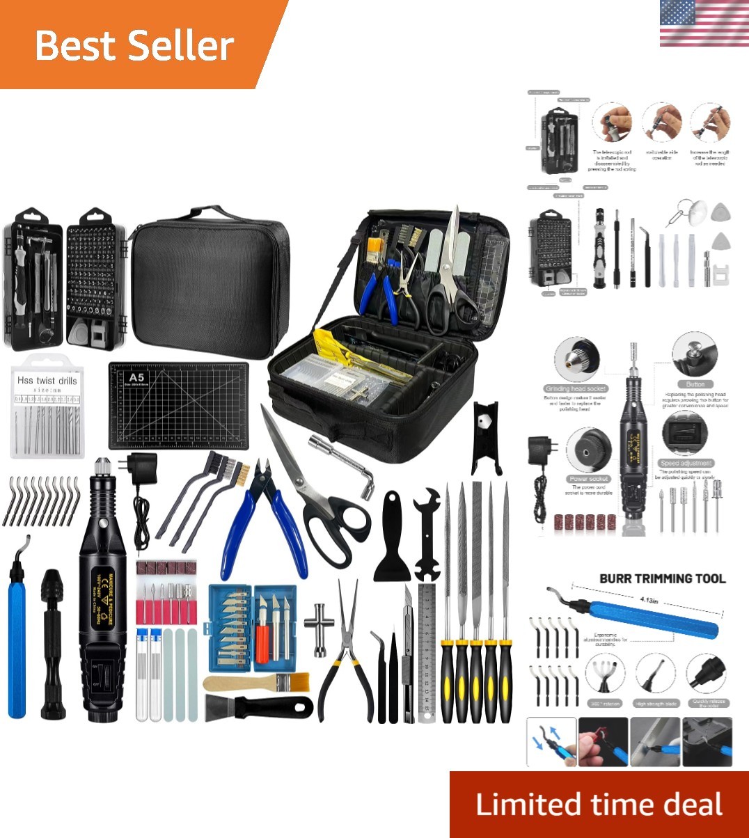 212Pcs 3D Printer Tool Kit with 3D Printer Accessories Bring Tool Box Include...