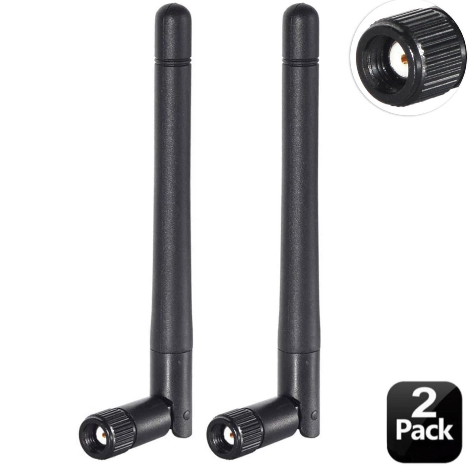 🆕(2-Pack) RP-SMA Antenna WiFi 2.4GHz/5Ghz Wireless Router Card 2X Replacement 