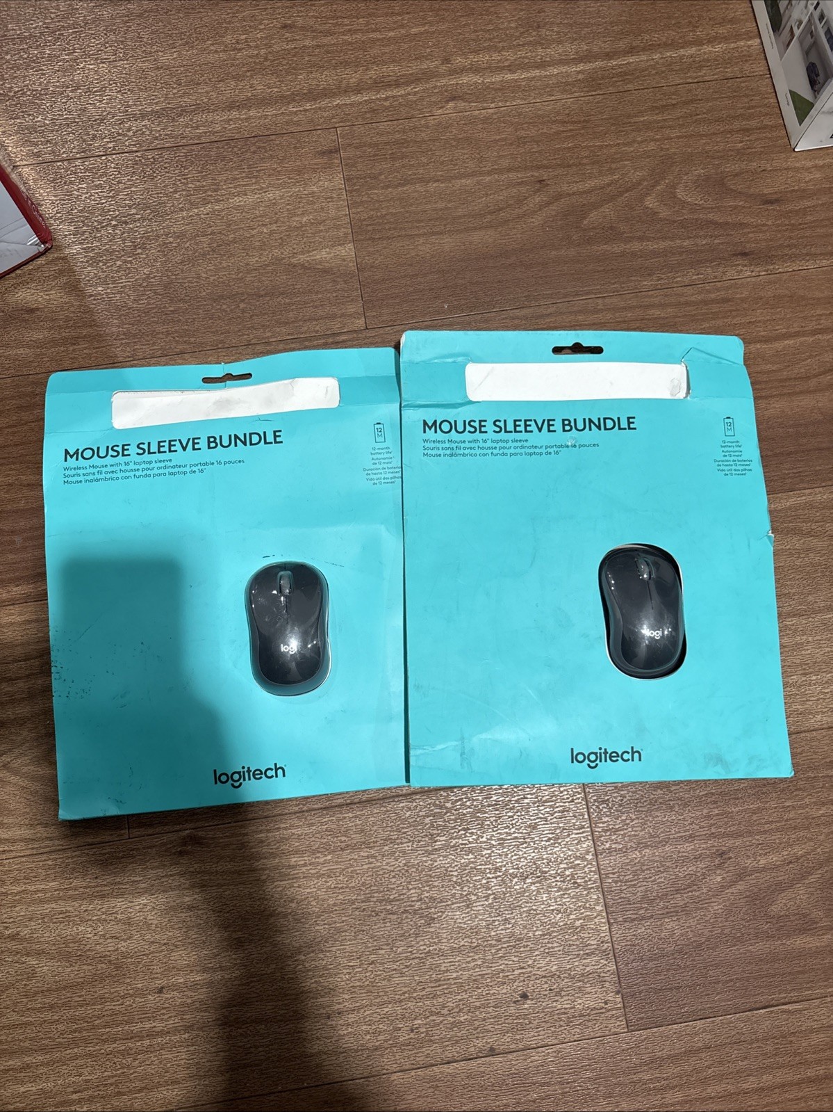 Set of 2 Logitech 16" Laptop Sleeve & M185 Wireless Mouse - MICE ONLY