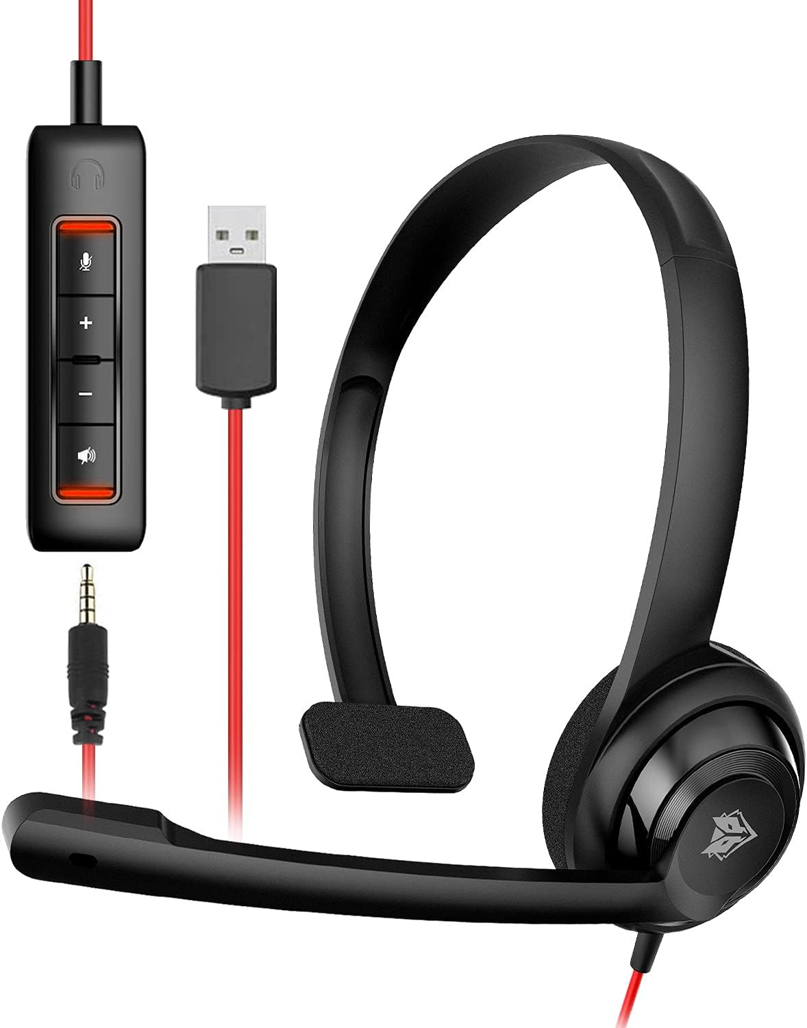 Auriculares USB con microfono cancelacion ruido y control en línea ultra comodos
