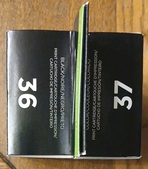 New Genuine Lexmark 36/37 2PK Ink Cartridges 