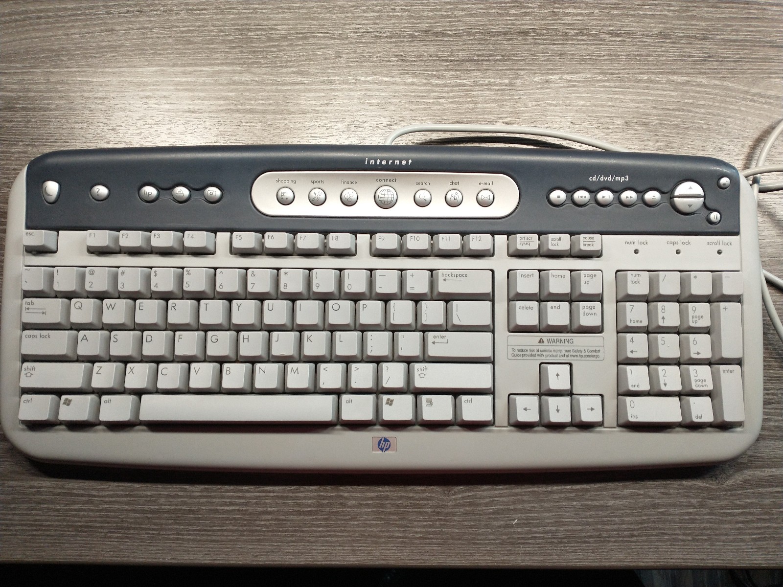 Vintage HP Internet Wired Computer Keyboard PN: 5187-0341 Model 5181