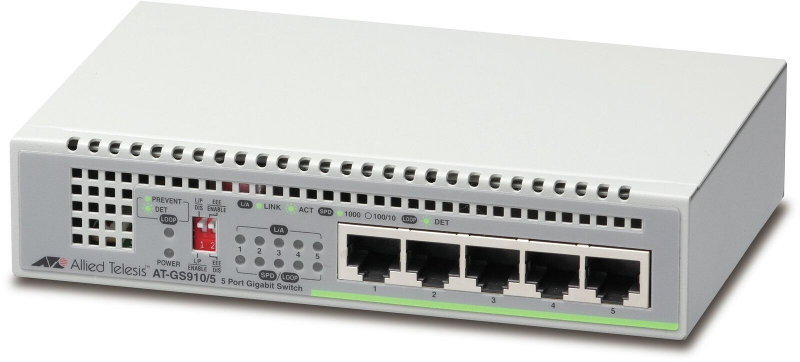 Allied Telesis AT-GS910/5-10 Unmanaged Switch 5-port 10/100/1000T Internal PSU
