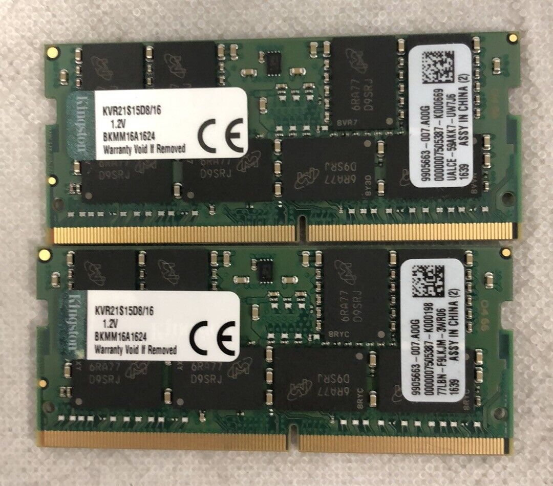 Kingston KVR21S15D8/16 32GB(16GBX2) PC4-2133 SODIMM Laptop RAM Memory