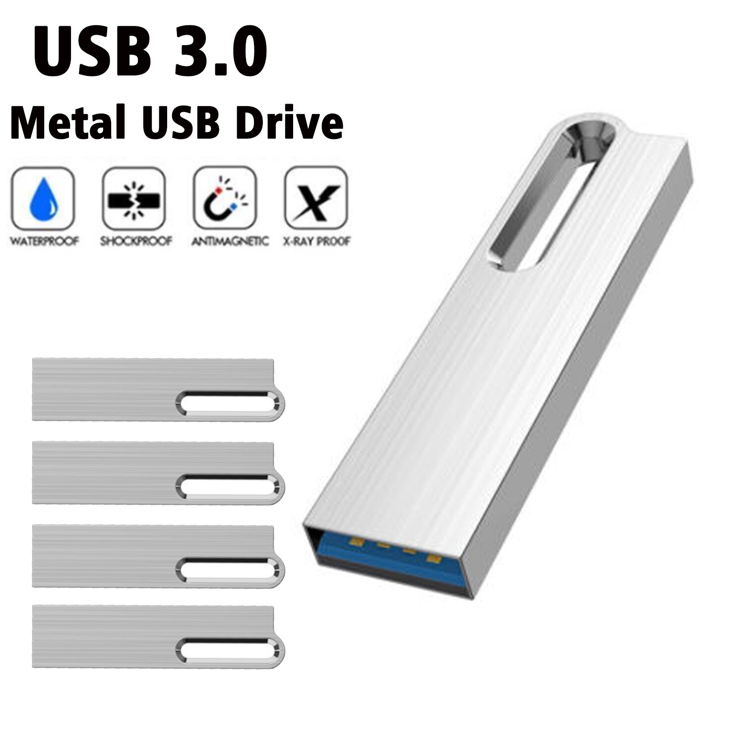 1*32GB USB 3.0 Flash Drive Memory Stick Pen U Disk Metal Key Thumb for PC Laptop