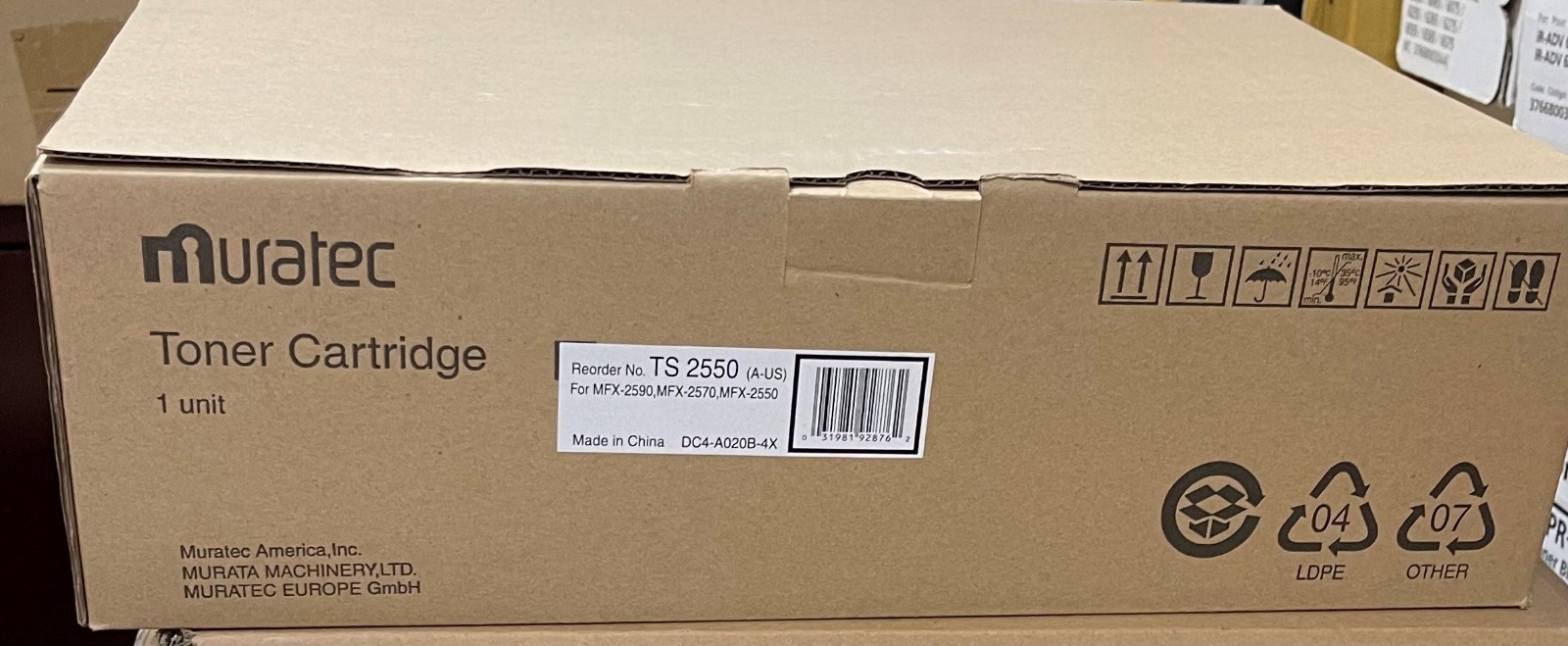 Muratec TS-2550 Mfx-2550 2570 2590 Toner [16 000 Yield] (ts2550) NEW