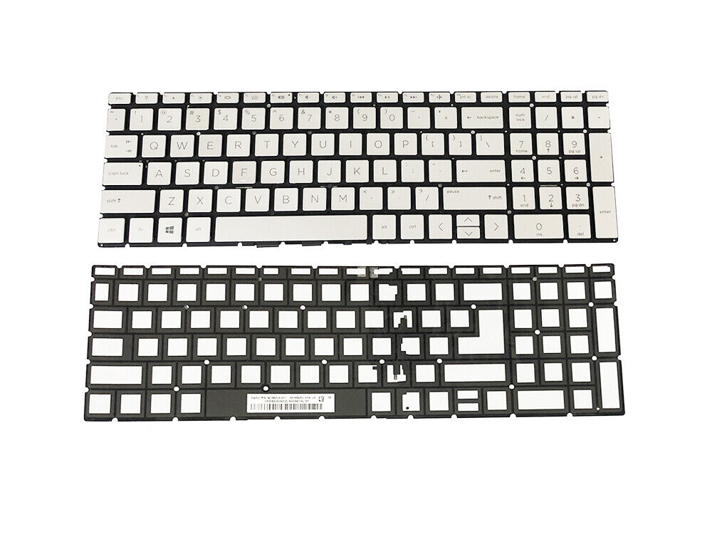 NEW HP 17-by0053cl 17-by0053od 17-by0063cl 17-by0061st Silver Keyboard Backlit
