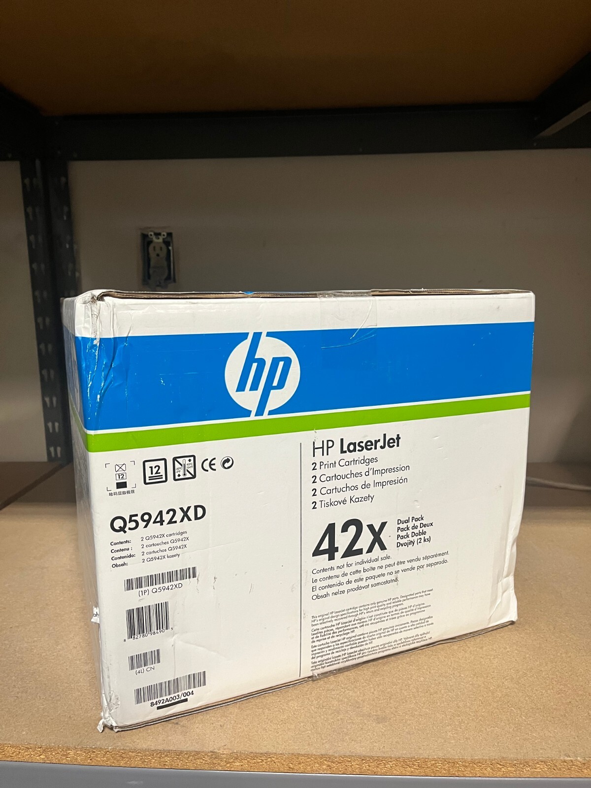 New Genuine HP 42X (Q5942XD) Black Dual Pack Toner Cartridges-Factory Sealed Bag