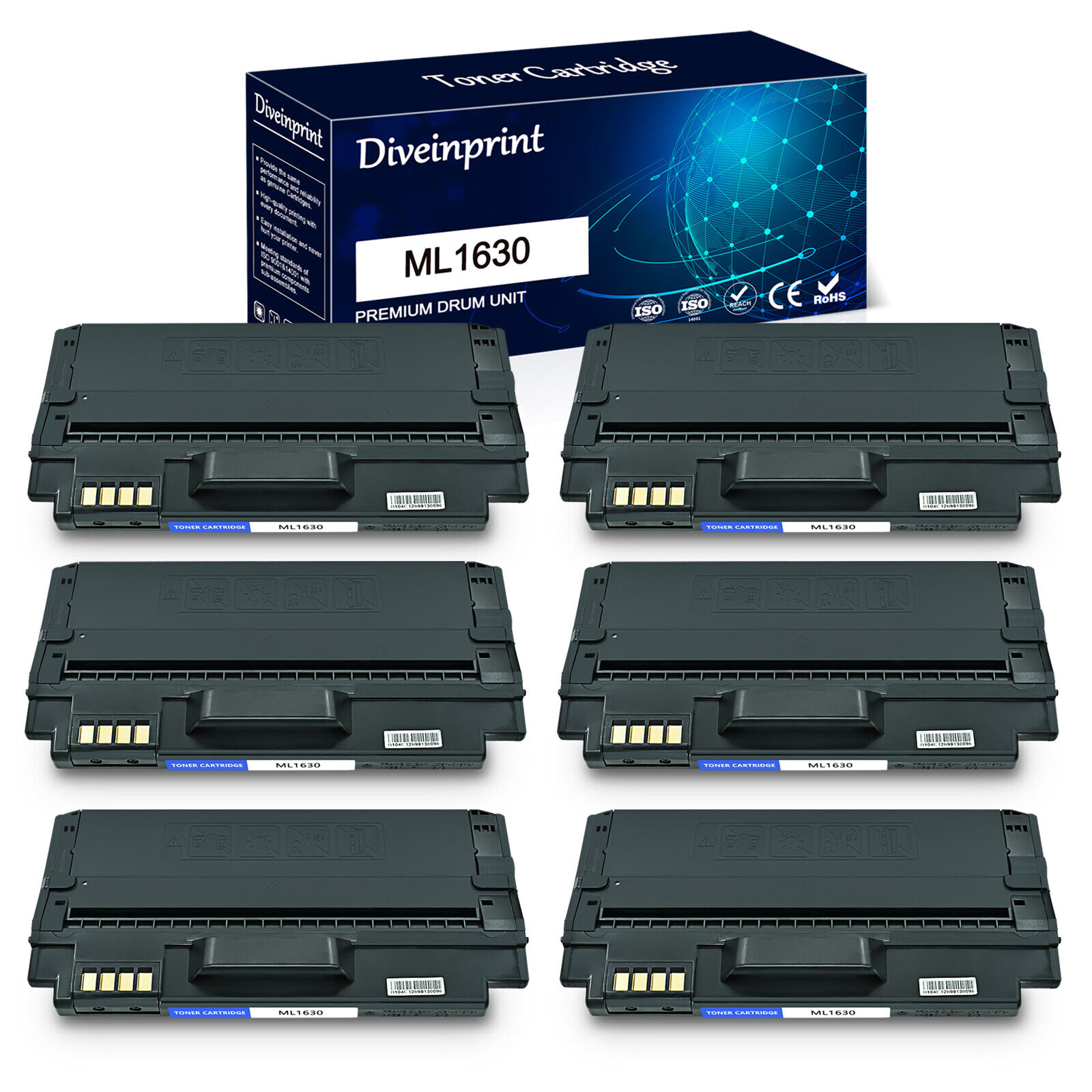 6PK ML-D1630A ML1630 Toner Cartridge Compatible With Samsung SCX-4500W ML-1630W
