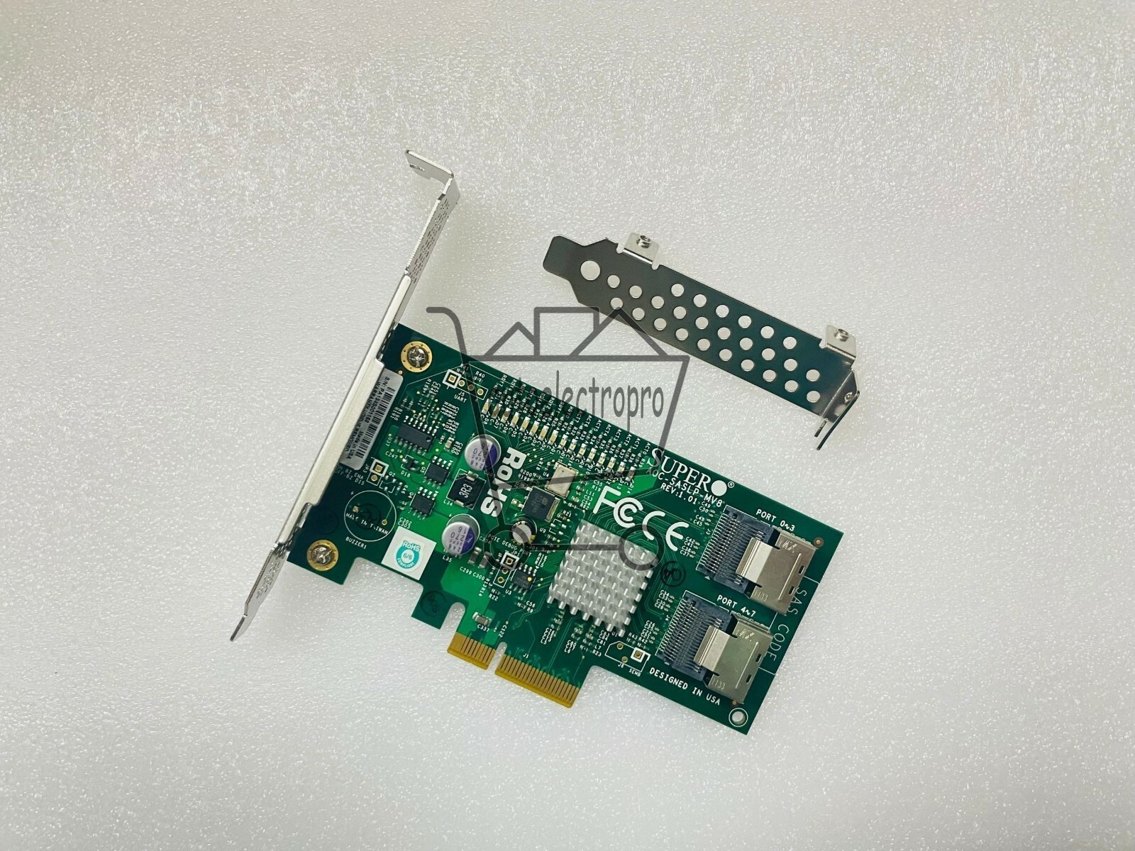 1PCS NEW Supermicro AOC-SASLP-MV8 REV 1.01 PCI-E 8-Port SAS/SATA RAID Controller