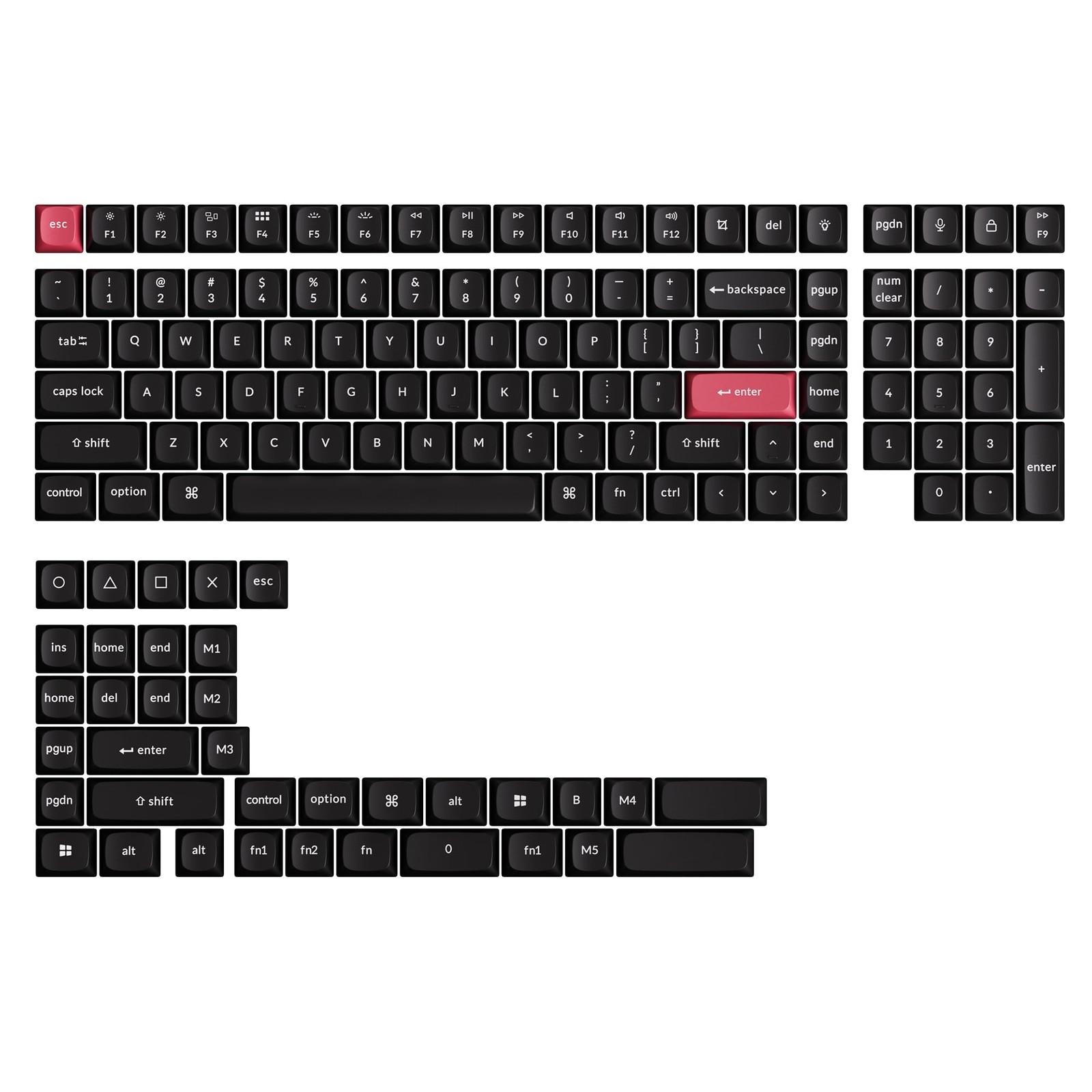 Keychron OSA Profile DoubleShot PBT Keycap Full Keycap Set 141 Keys  White on...