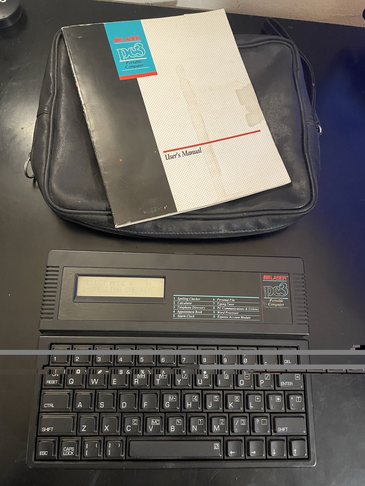 Vintage Laser PC3 Portable Computer + Case & Manual - Tested/Working