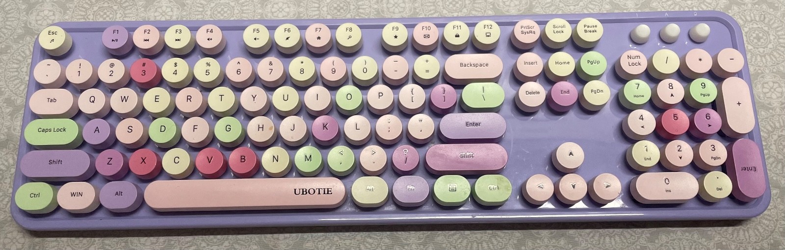 UBOTIE Sweet Wireless Keyboard Full Size Bluetooth Colorful Design