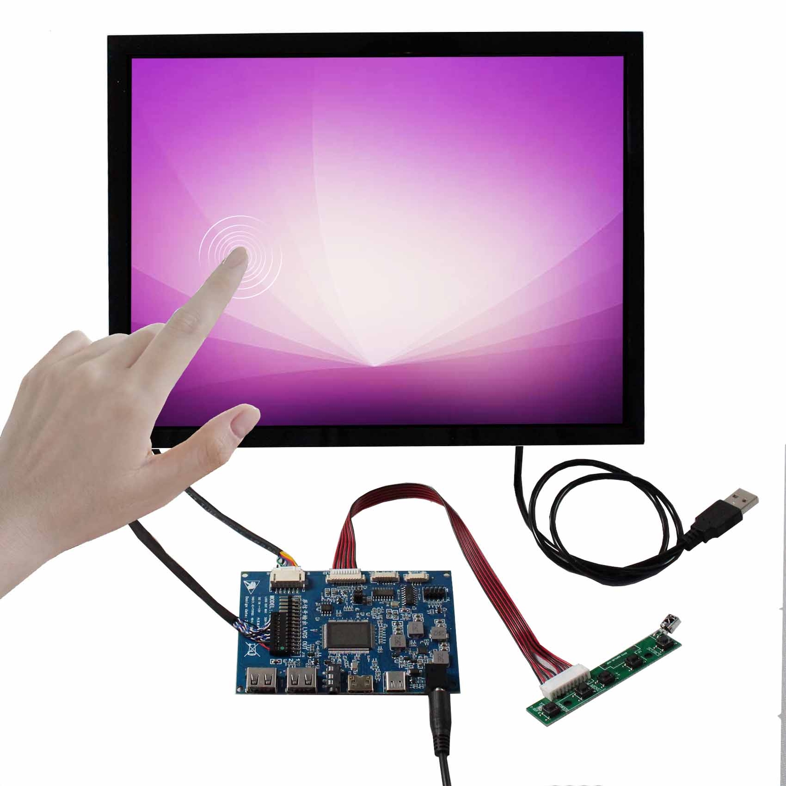 HD Type C LCD Controller Board 12.1 inch1024X768 Capacitive Touch LCD Screen